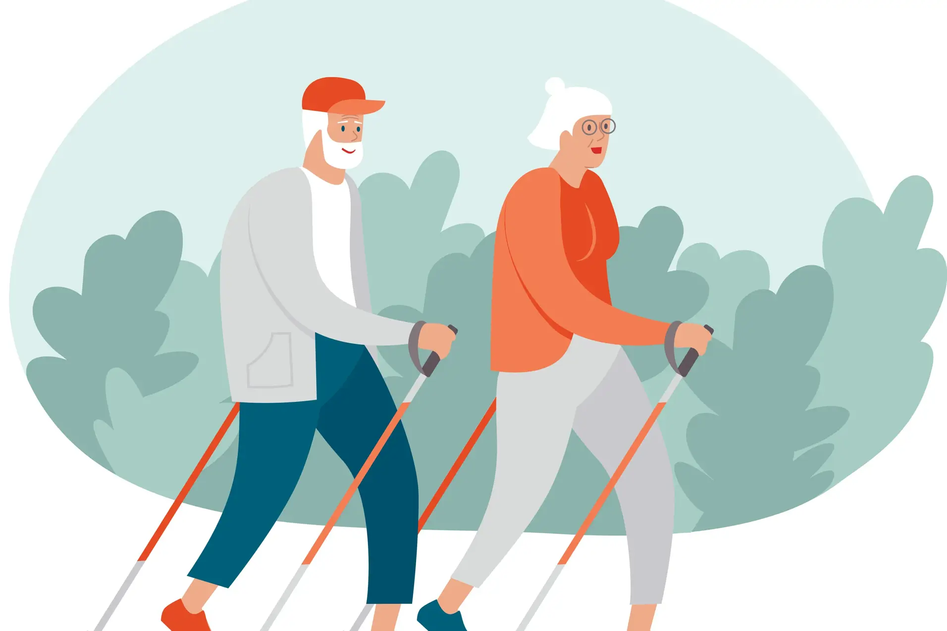 To personer som går med staver