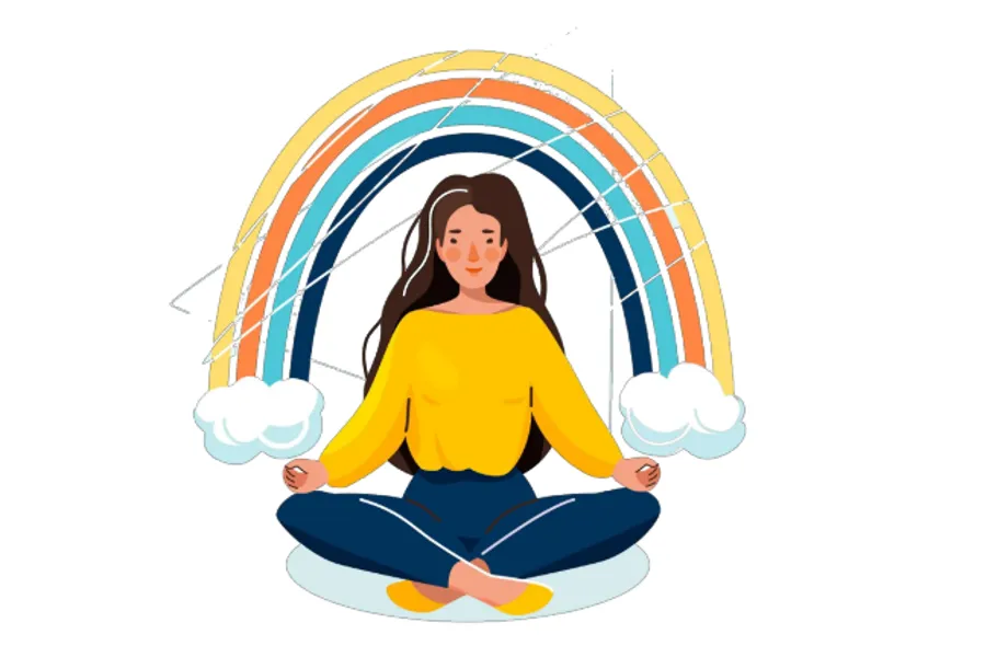 En person som sitter i yoga stilling