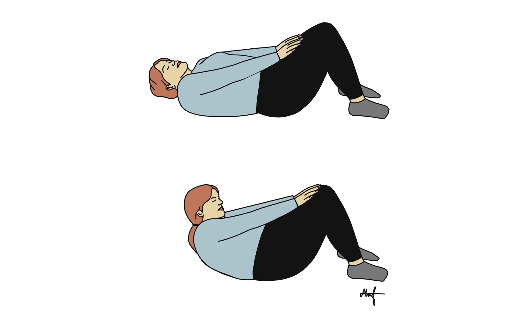 Kvinne som tar situps