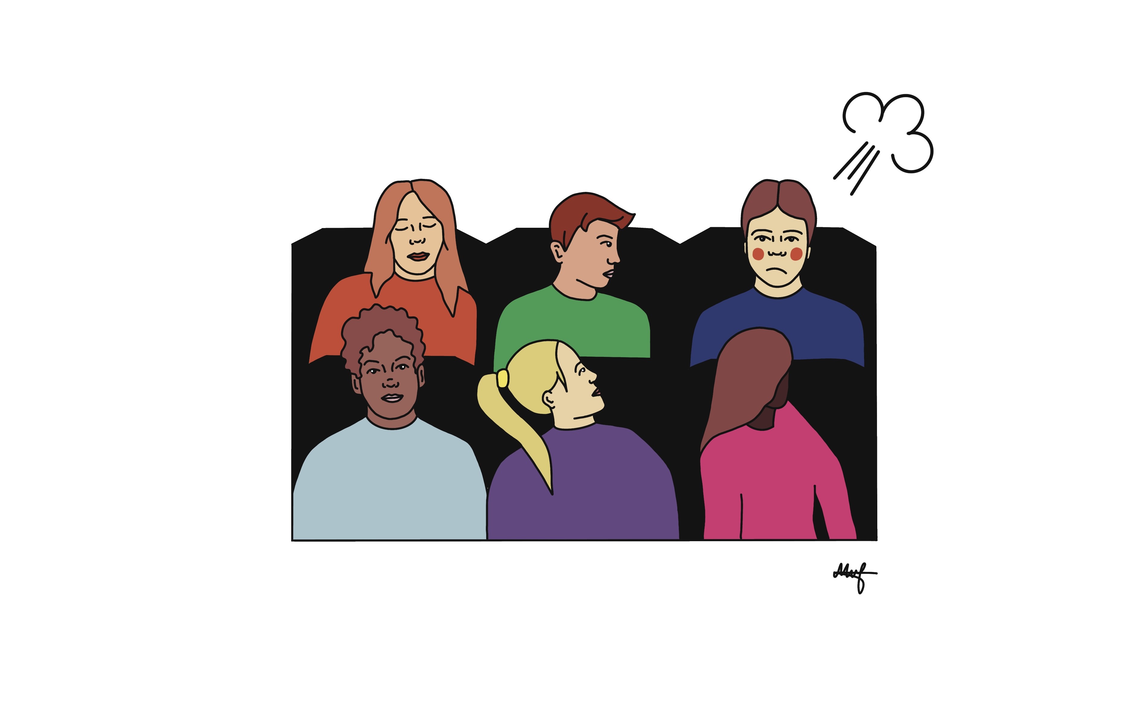 En gruppe mennesker på kino