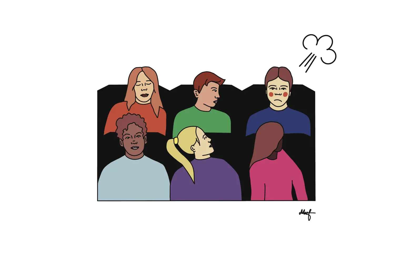 En gruppe mennesker på kino