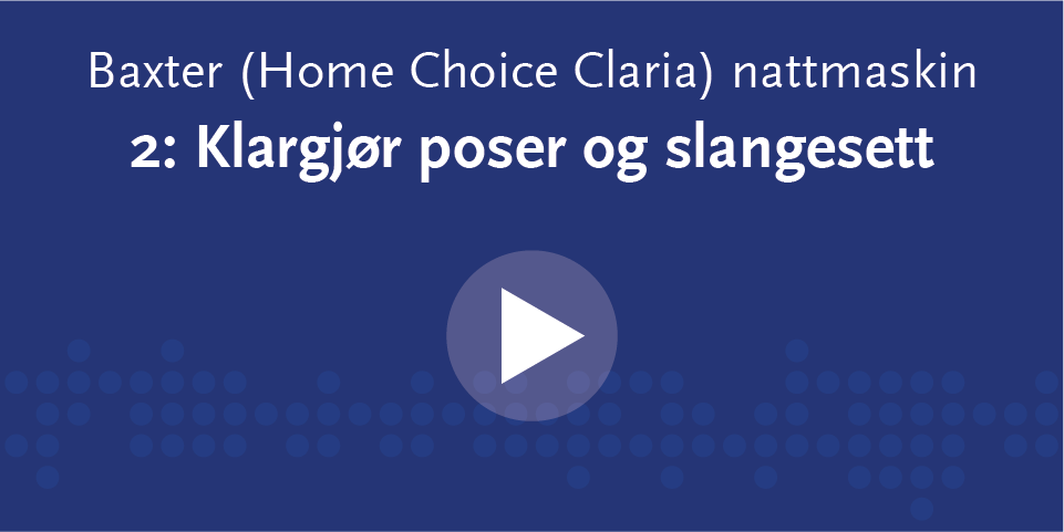 Blått rektangel med hvit skrift og playknapp