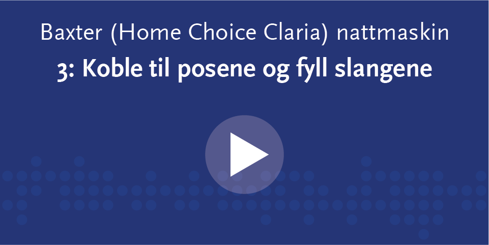 Blått rektangel med hvit skrift og playknapp