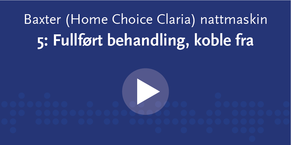 Blått rektangel med hvit skrift og playknapp