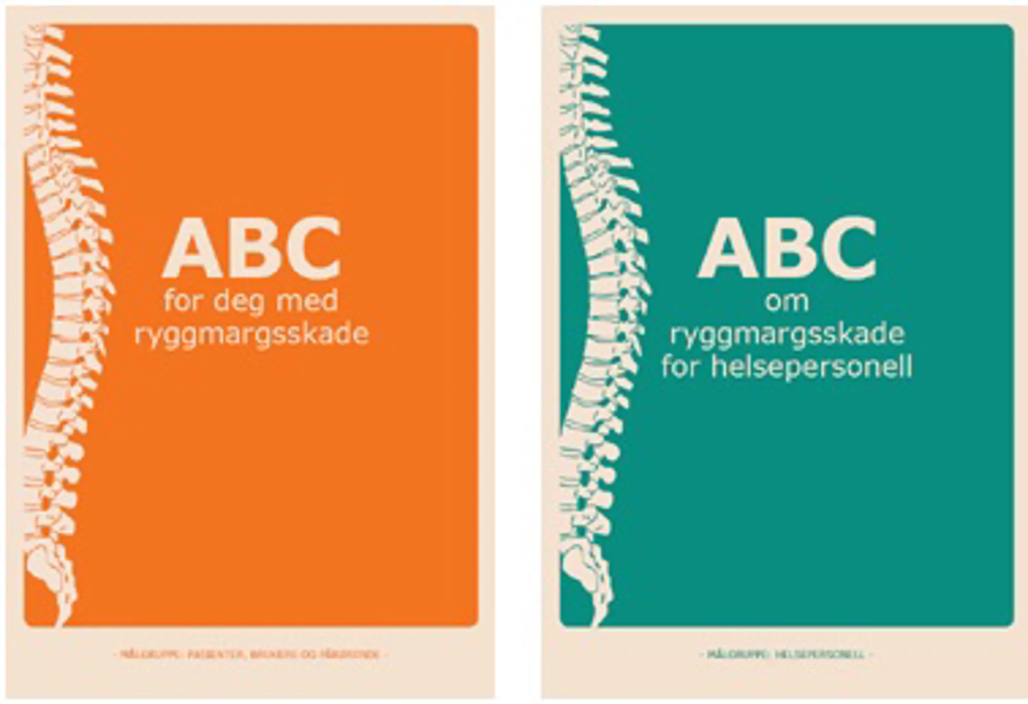 Bilde av heftene ABC for deg med ryggmargsskade og ABC om ryggmargsskade for helsepersonell