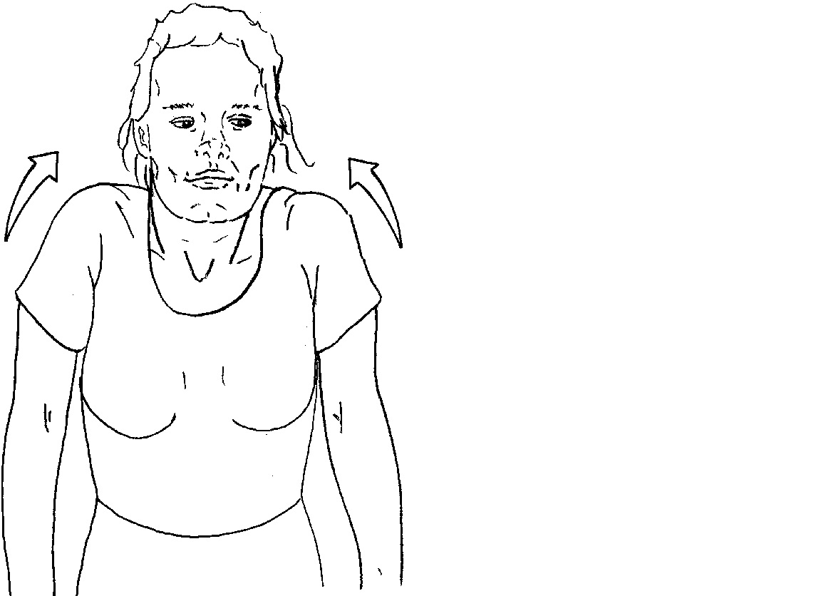 Tegning av person som løfter skuldrene