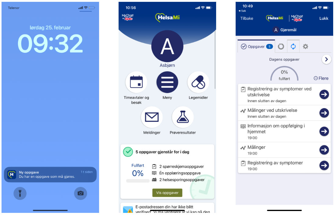 Tredelt bilde med informasjon på.