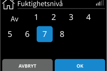 Skjermbilde av fuktighetsnivå