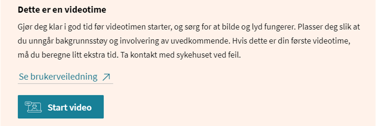 Skjermbilde. Velkomstside på helsenorge.no 