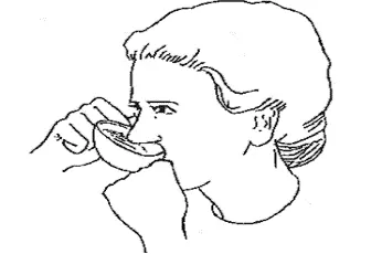 Illustrasjon av neseskylling med bolle