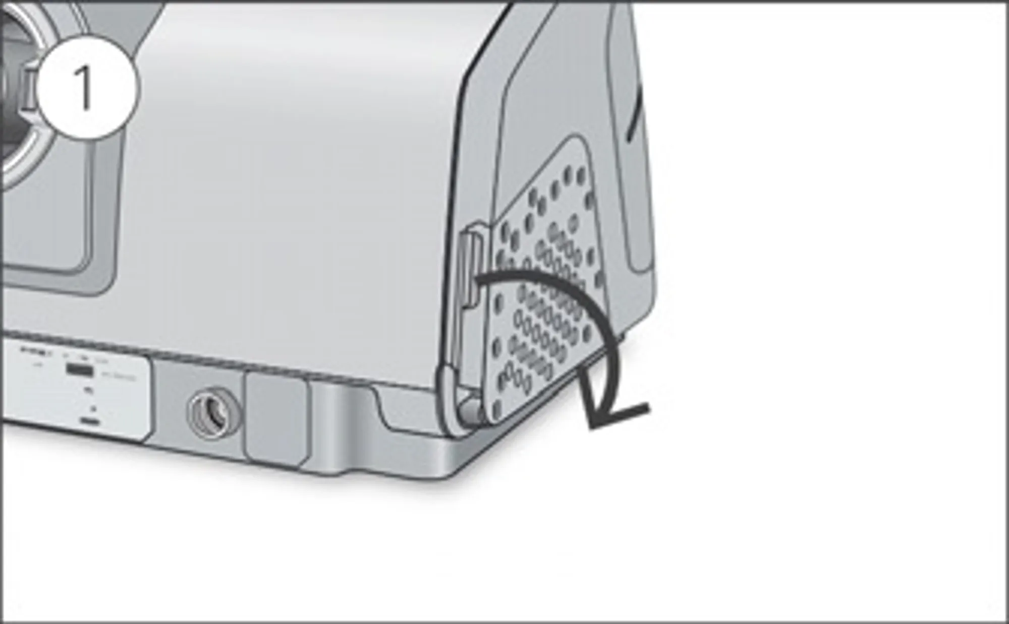 Bilde av luke for bytte av CPAP-filter