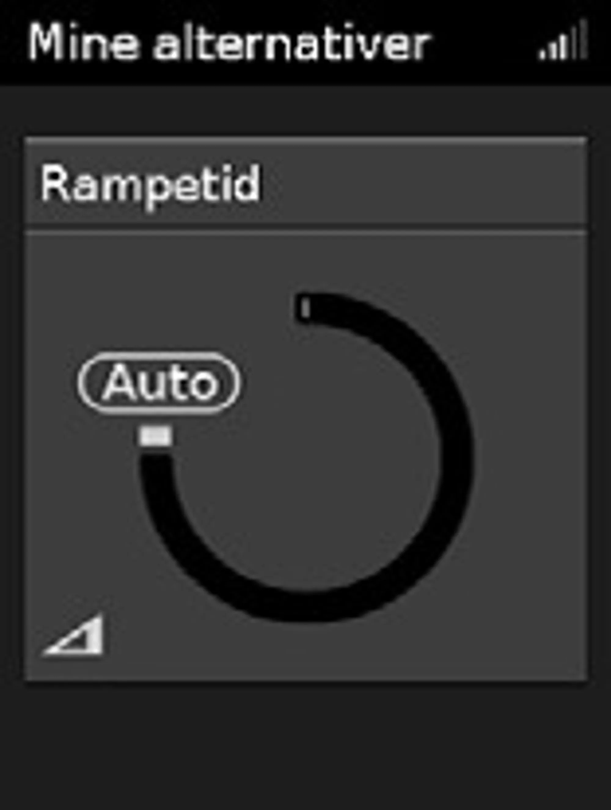 Illustrasjon som viser hvordan du kan endre på rampetiden